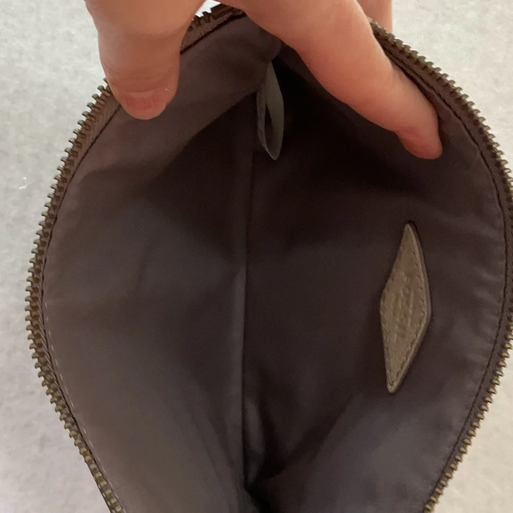 Fossil Taupe Leather Wristlet Clutch